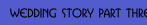 Wedding Story Part Three